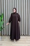 Havva Ferace Rabia Fabric Diemsi Stone Women's Brown Full-Length Zippered Ferace - 4