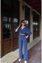 Tencel Fabric Tie-Dye Suit - Navy Blue - 6