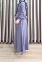 Si̇bel Skirt Suit Slaplı Cubra Fabric Women's Gray Buttoned and Ruffle Detailed Shirt Skirt Two-Piece Set - 3
