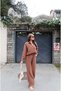 Tencel Fabric Shirt Suit — Brown - 4