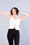 10836 sleeveless o-neck blouse with zipper accessory - 4