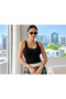 Women's 5-Pack Camisole Fabric Wide Strap Blouse Black White Burgundy Red Pink - 6