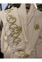 Special Design Gold Embroidered Maraş Handmade 3-Piece Bamboo Bathrobe Set in S-M Size ✨ - 6