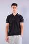 10020 Polo Collar T-Shirt with Striped Sleeves and Collar