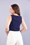 6661 (n-2166) muslin coconut buttoned v-neck vest - 3