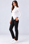 Women's Viscose Full Turtleneck Bodysuit with Snap Fasteners - White - 9