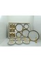 18 Piece Herenica Gold Tea and Cake Set 6 Tea Cups 6 Tea Plates 6 Cake Plates - 2