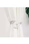 Metal Curtain Tiebacks 2 Pack, with Pearl Curtain Tie Backs, for Home Office Curtain Decoration - 2