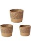 Hand Woven Straw Plant Basket, Leak-Proof Indoor Outdoor Planter, Lightweight Natural Grass Decor, S/M/L - 3