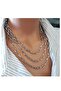 Silver Color Pod Chain 3 Rows Women's Necklace - 2