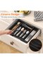 Expandable Silverware Organizer 8.5-14.1 Inch, Plastic Utensil Tray for Kitchen Drawer - 7