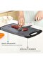 Cutting Board Set of 3 with Juice Grooves,Non-Slip Rubber Feet and Easy Grip Handles,Dishwasher Safe Kitchen Chopping Boards - 2