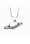 Silver Color Saturn Men's Planet Necklace - 2