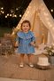 Baby Girl Floral Embroidered Wide Collar Denim Dress