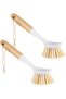 Kitchen Dish & Cast Iron Brush with Scraper, Skillet Scrub Cleaner with Handle - 8