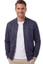 Men's Navy Blue Slim Fit Lycra Zippered Suede Fabric Jacket Slim Coat 2504334 - 3