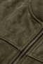 Men's Khaki Slim Fit Stretch Fabric Zippered Suede Jacket – Transitional Slim Premium Coat 2504334 - 4