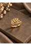 316L Steel Gold Color Zircon Stone Heart Model Women's Ring