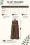 Button Detailed Wide Leg Brown Trousers - 8