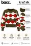 Women's Khaki Crew Neck Embossed Patterned Knitwear Sweater - 3