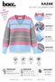 Women's Pink V-Neck Color Block Knit Sweater - 3