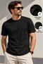 Modal 100% Soft Textured Crew Neck T-Shirt