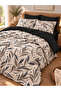 100% Cotton Double Duvet Cover Set Velora Black - 2