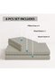 6 pcs Striped Duvet Cover Set Super king Size 240x260 Bedding Set – 1 Fitted Sheet, 1 Quilt Cover, 4 Pillowcases, Gray - 6