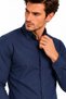 Men's Navy Blue Long Sleeve Basic Shirt - 4