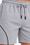 Men's Black Smoked Gray Navy Blue Color Front Pleated Shorts with Front Pockets and Back Pockets with Zippers - 3