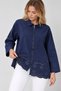Women's Shirt Collar Brodered Front Zippered Gabardine Jacket - 4