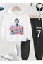 Ronaldo Printed Boys' Tracksuit, 3-Yarn Shardooned Fabric