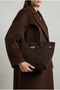 Lia Bitter Brown Suede Women's Hand and Shoulder Bag