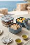 3-Piece Set of Breakfast and Storage Containers with Transparent Lids – Kitchen Organizer for Nuts, Cookies, and Snacks - 3