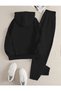 Unisex Bear Dr Text Printed Top and Bottom Hooded Tracksuit Set - 2