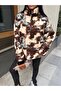 Women's Zippered Patterned Plush Coat - 2