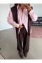 Striped Shirt with Shoulder Accessories - Pink - 5