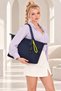 Women's Oversized Parachute Fabric Shoulder Bag – Water-Resistant, Lightweight, Soft, and Large Capacity Navy Blue & Black - 2