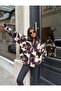 Women's Zippered Patterned Plush Coat - 2