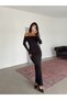Madonna Collar Long Dress - Black
