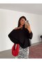 Off-Shoulder Wide Sleeve Blouse - Black