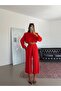 Long Sleeve Shalwar Suit - Red - 5