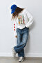 Eazy Unisex Oversize Long Sleeve T-Shirt 100% Cotton Ecru Western Dept. Cowboy Boots Printed Boxy Fit T-Shirt - 2
