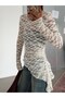 Asymmetrical Cut Lace Blouse - White - 5