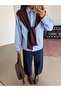 Striped Shirt with Shoulder Accessories - Blue - 2