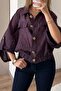 Purple Gold Buttoned Three-Quarter Sleeve Thin Jacket Per5132 - 6