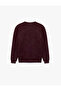 Long Sleeve Three Thread Ribbed Washed Crew Neck Sweatshirt - 2