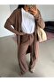 Long Cardigan Camisole Set - Brown - 2