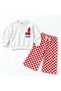 Boys' 3-Ply Cotton Back Printed Sweat Suit with Checked Sweatpants and Top, Ages 2-8 - 6