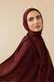 Checker Pattern Claret Red Naia Cotton Shawl 70X200 - 5
